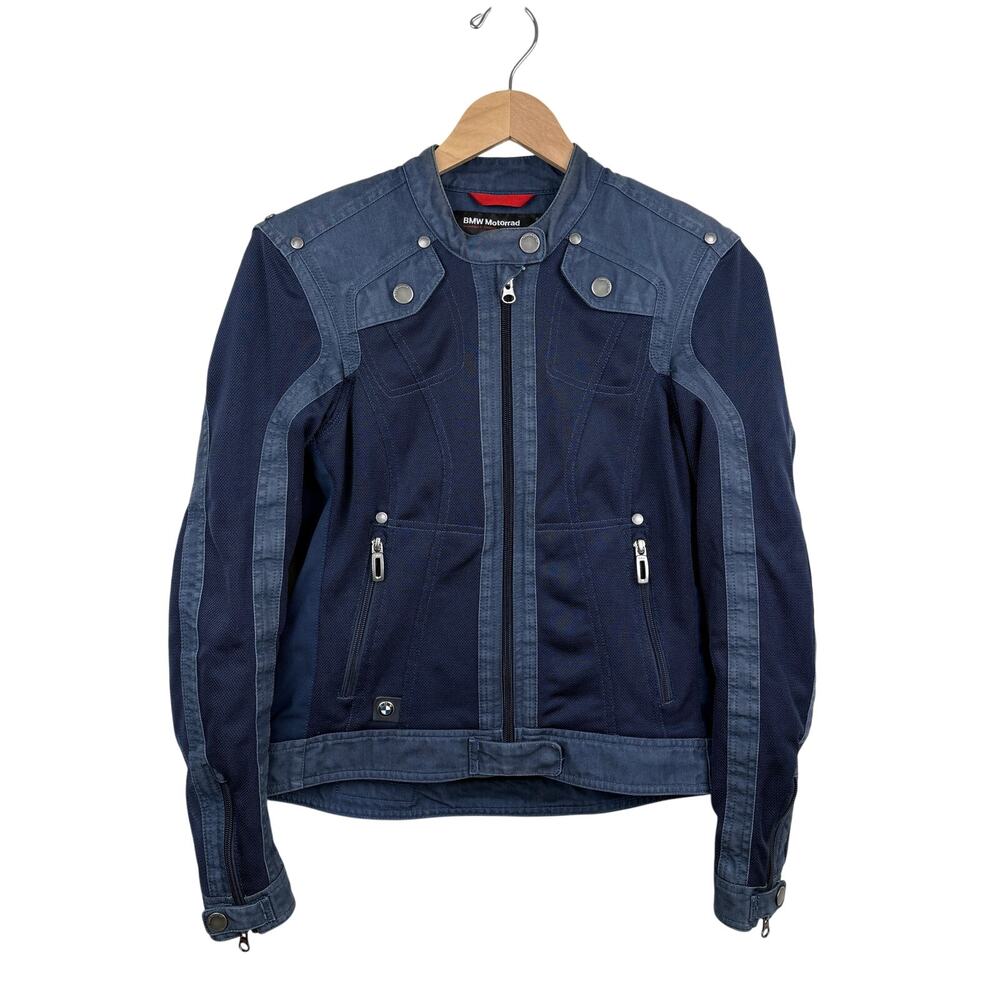 BMW Motorrad Venting Motorcycle Jacket Womens 6 Blue Mesh Armored Biker